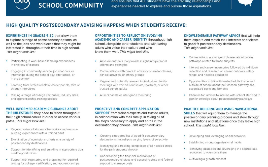 Meeting the Moment: A Unified Framework for High Quality College and Career Advising